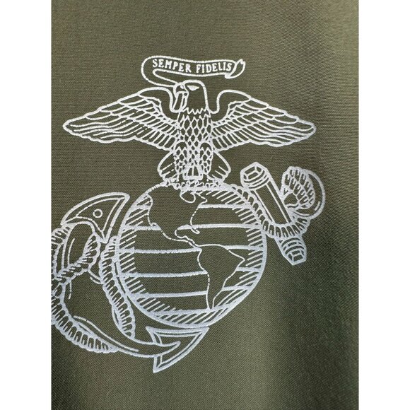 New Balance Mens Semper Fidelis Marine Corps Jacket Medium Long Olive Green - Picture 3 of 12